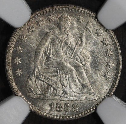 1858 (MS67) Seated Liberty Half Dime H10C NGC - Superb GEM!