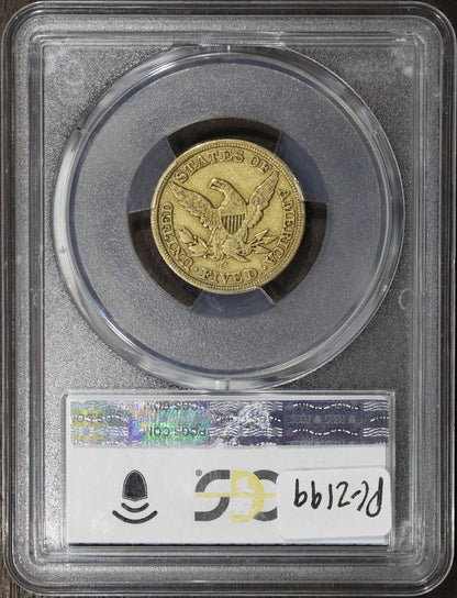 1849-C (XF45 CAC) Liberty Head Gold Half Eagle $5 PCGS - Rare Charlotte Mint !!