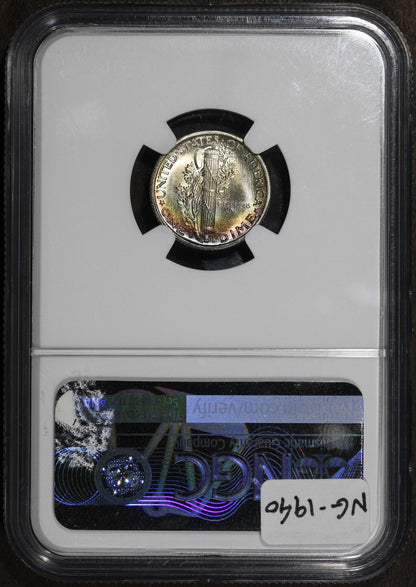 1940-S (MS67+ STAR FB) Mercury Dime 10C NGC - Rainbow Toned, Plus and STAR!