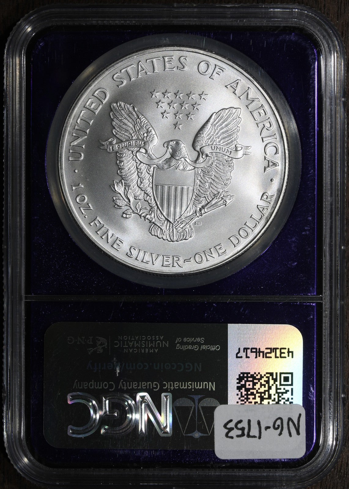 2001 (MS70) American Silver Eagle $1 ASE 1 oz NGC - Perfect 70
