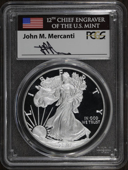 2016-W (PR70) Proof American Silver Eagle ASE $1 PCGS - Lettered Mercanti FDOI
