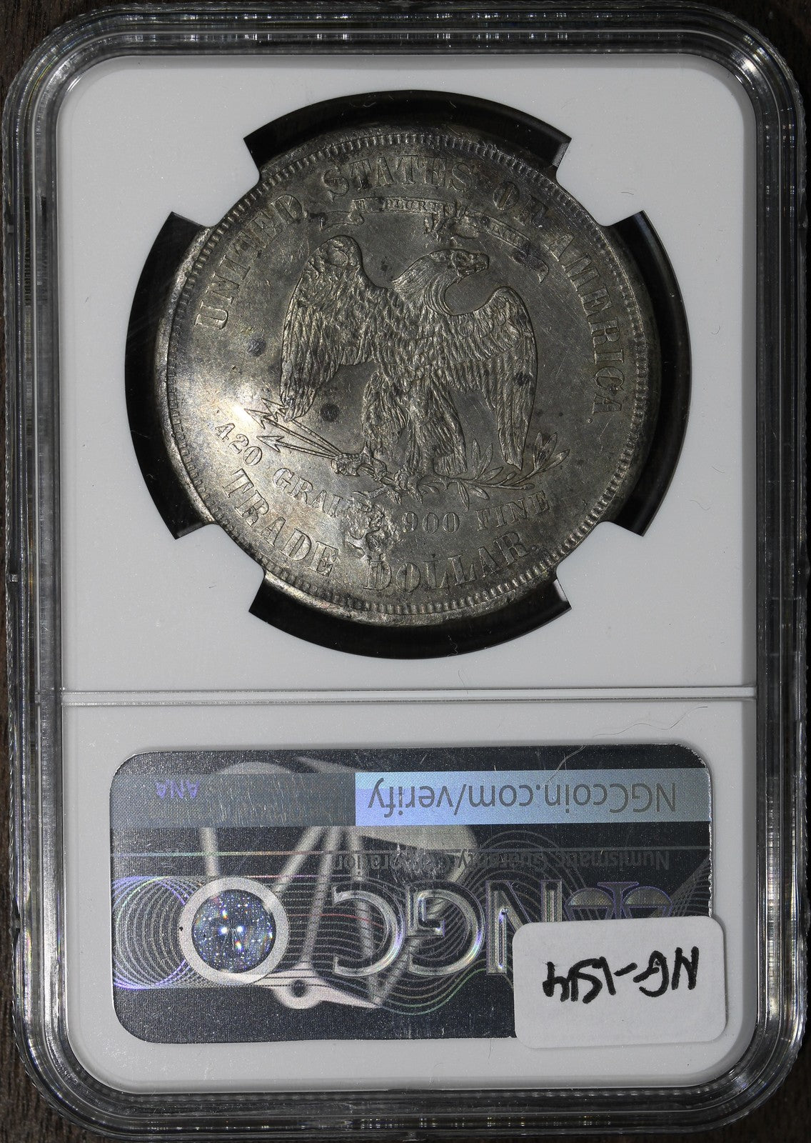 1874 (AU Details - Chopmark) Trade Dollar T$1 NGC - Crazy Chopmarks and Luster