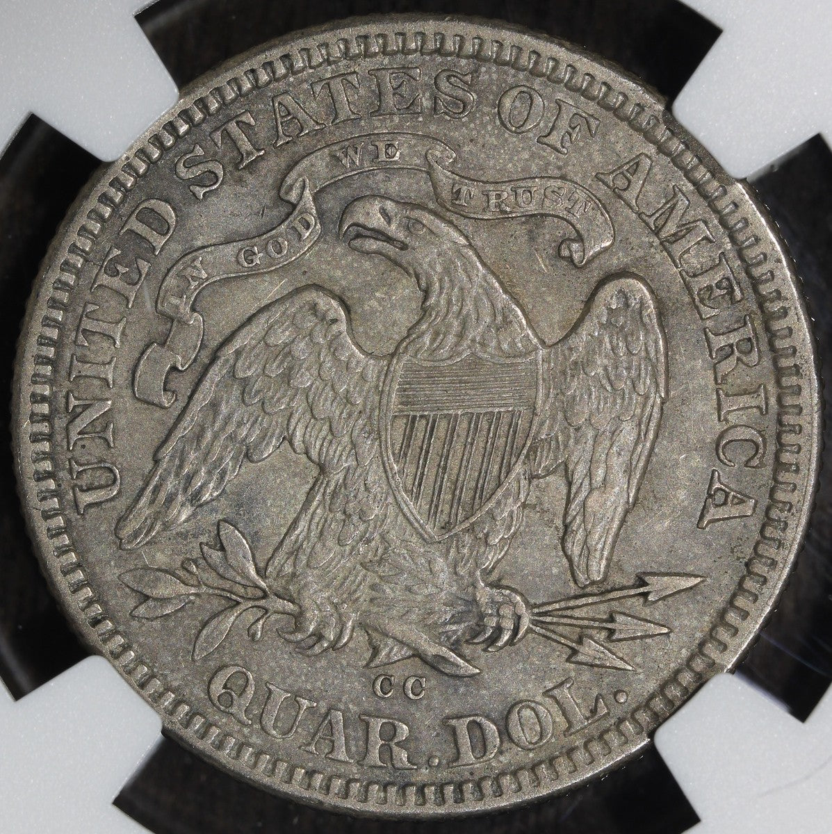 1875-CC (AU53) Seated Liberty Quarter 25C NGC - Carson City Key Date