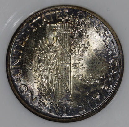 1931-D (MS65FB CAC) Merucy Dime 10C NGC - Better Date