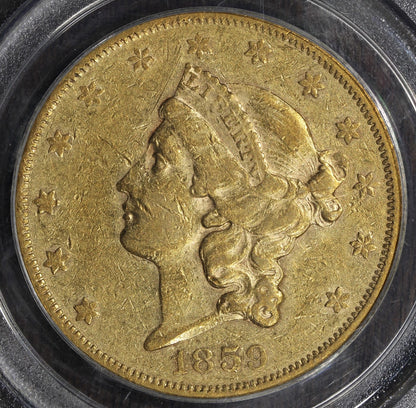 1859 (XF45) Liberty Head Gold Double Eagle $20 PCGS - Type 1 $20