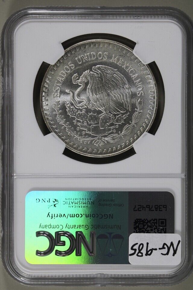 1989-Mo Mexico 1 oz Onza Silver Libertad NGC MS67