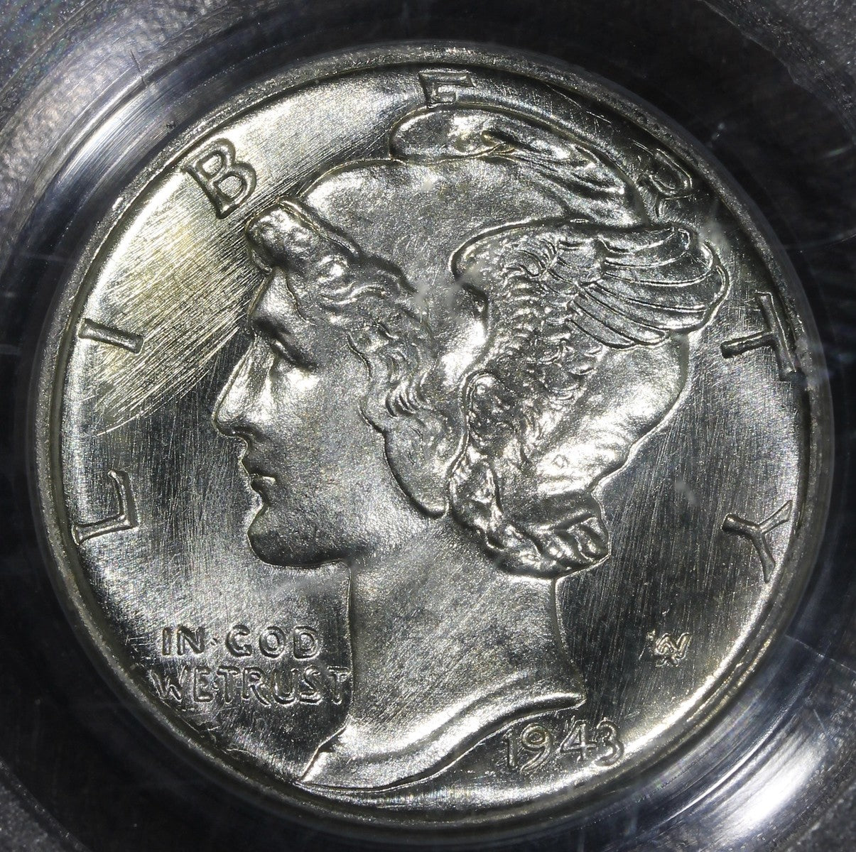 1943-D (MS66FB CAC) Mercury Dime 10C PCGS - Nice Surfaces