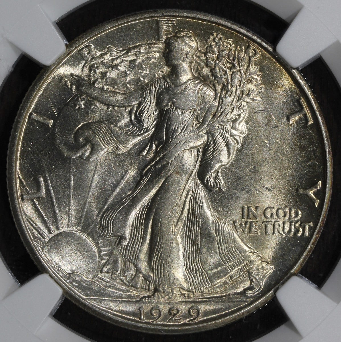 1929-D (AU58 CAC) Walking Liberty Half Dollar 50C NGC - KEY DATE