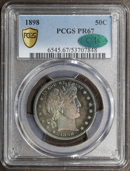 1898 (PR67 CAC) Proof Barber Half Dollar 50C PCGS - Colorful