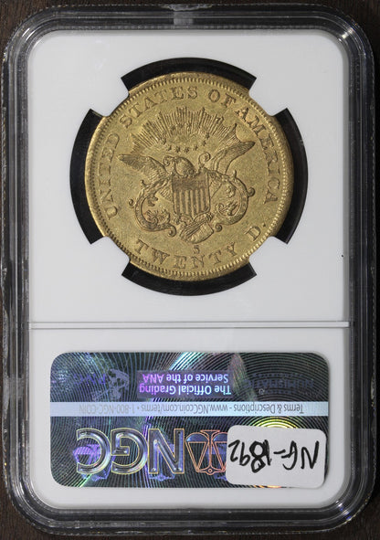 1855-S (AU50 CAC) Liberty Head Gold Double Eagle $20 NGC - Granite Lady Hoard