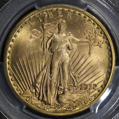 1912 (MS65) Saint Gauden's Gold Double Eagle $20 PCGS - Rare St Gaudens