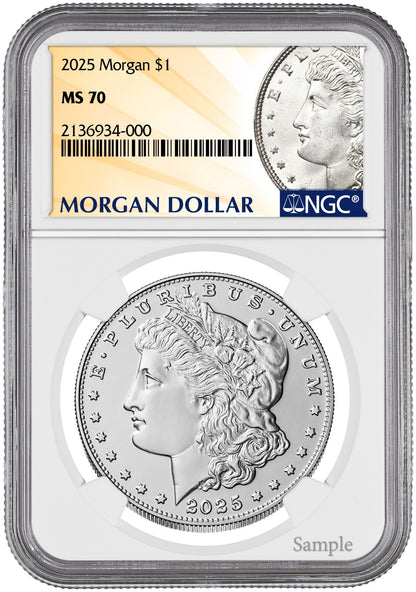 2025-P (MS70) Morgan & Peace Silver Dollar (2 Coin Set) NGC