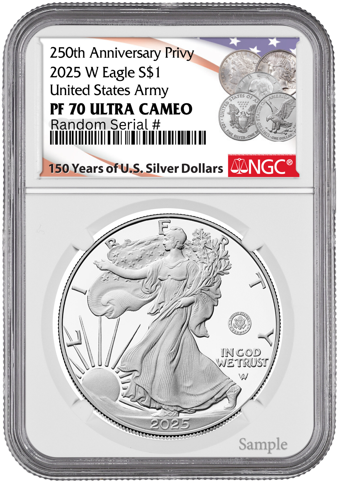 2025-W (PF70) Proof American Silver Eagle  ~U.S. Army Privy 🦅~ $1 NGC - Presale