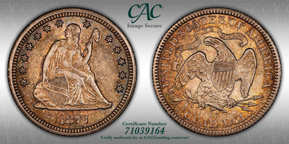 1877-CC (MS63 CAC) Seated Liberty Quarter 25C CACG - Carson City