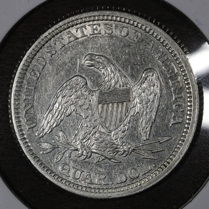 1861 Seated Liberty Quarter 25C AU - Nice