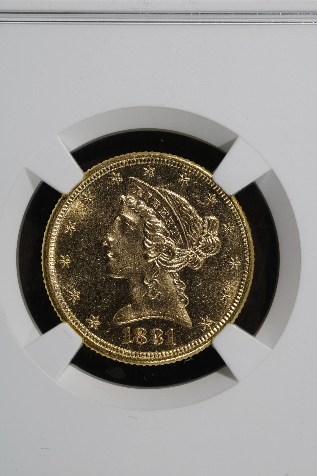 1881 (MS63) Liberty Head Gold Half Eagle $5 NGC - Prooflike Surfaces