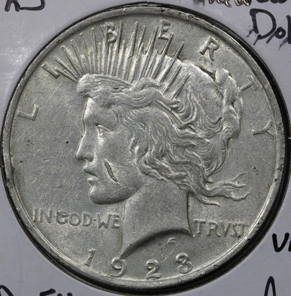 1923 Peace Dollar $1 - Whisker Cheek VAM Top 50 AU