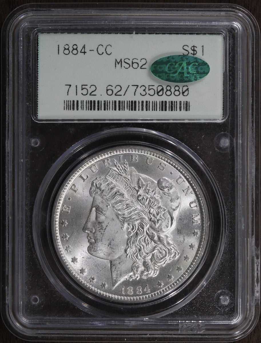 1884-CC (MS62 CAC) Morgan Silver Dollar $1 PCGS OGH - Blast White