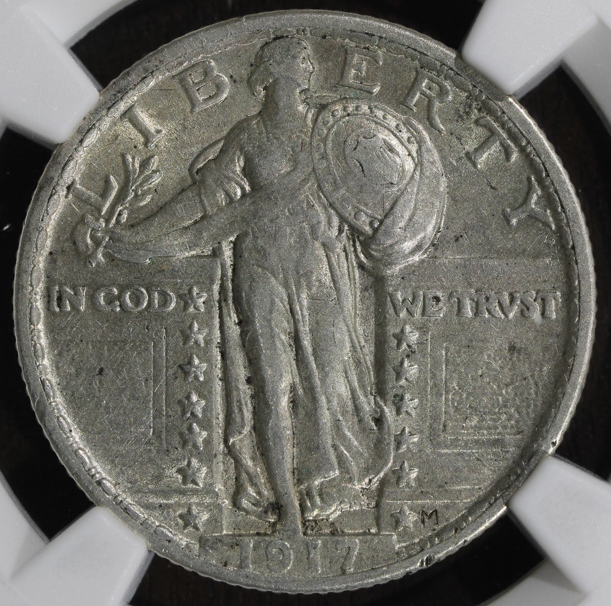 1917 (AU53) Type 2 Standing Liberty Quarter 25C NGC - Better Date SLQ