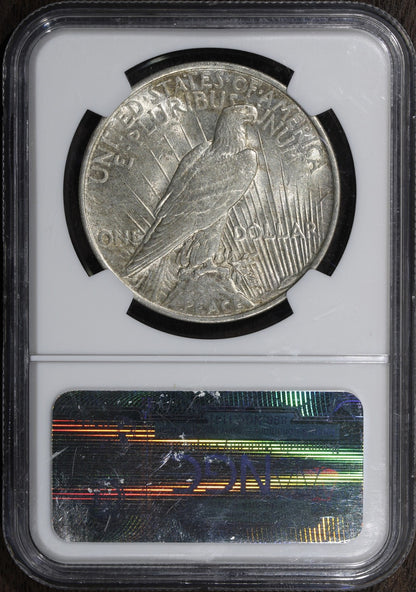1923 (AU55) Peace Silver Dollar $1 NGC - Vam 1-D Whisker Cheek Top 50