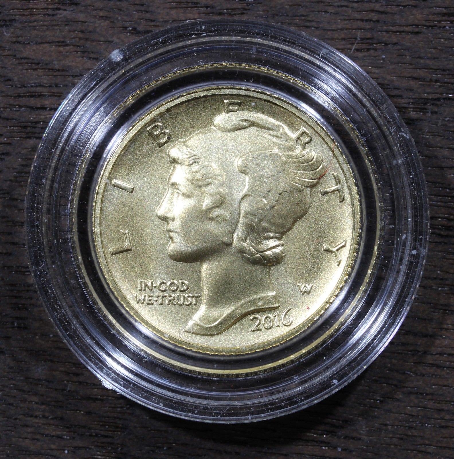2016-W 1/10 oz Proof Gold Centennial Mercury Dime 10C Coin OGP