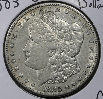 1883-S Morgan Silver Dollar $1 AU - Lightly Circulated