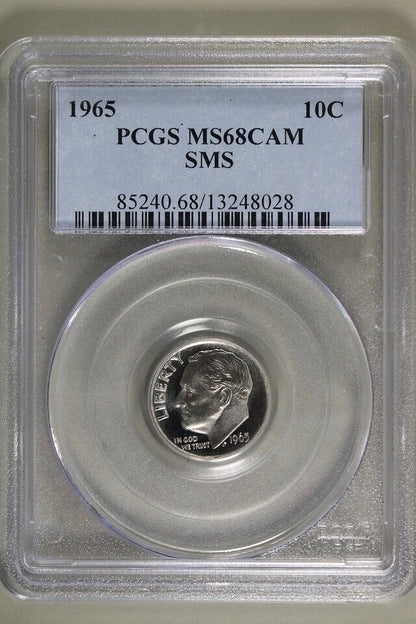 1965 Roosevelt Dime 10c - PCGS MS68 CAM - SMS Set Coin