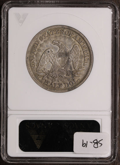 1853-O (AU53) Seated Liberty Half Dollar 50C ANACS Soapbox - Arrows and Rays