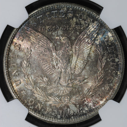 1879-S (MS62) Morgan Silver Dollar $1 PCGS - Rainbow Toned, Holder Error