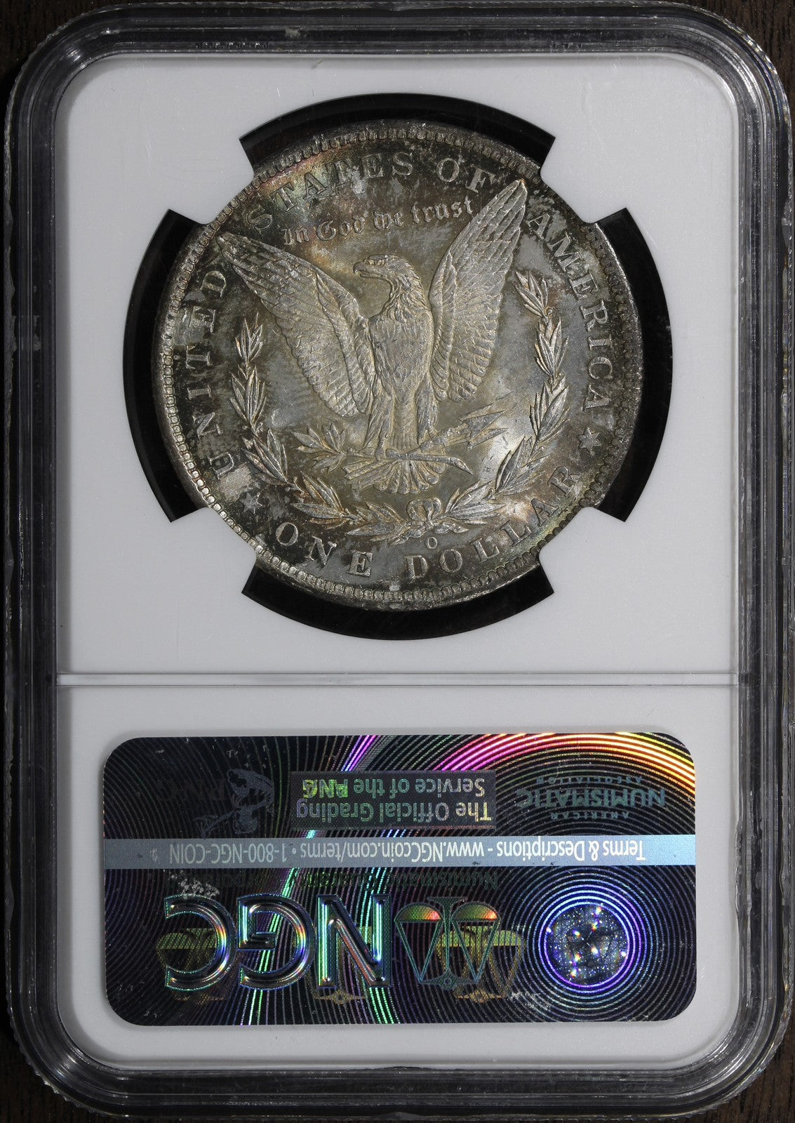 1885-O (MS65+) Morgan Silver Dollar $1 NGC - Plus Grade, Rainbow Toned