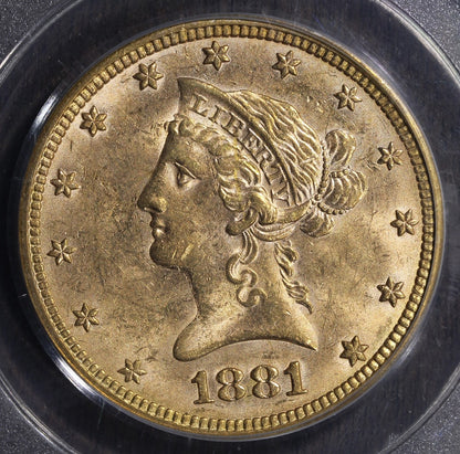 1881 (AU58 CAC) Liberty Head Gold Eagle $10 PCGS OGH