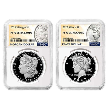 6 Coin Set - 2023 Morgan & Peace Silver Dollars $1 NGC (MS PF RP 70)