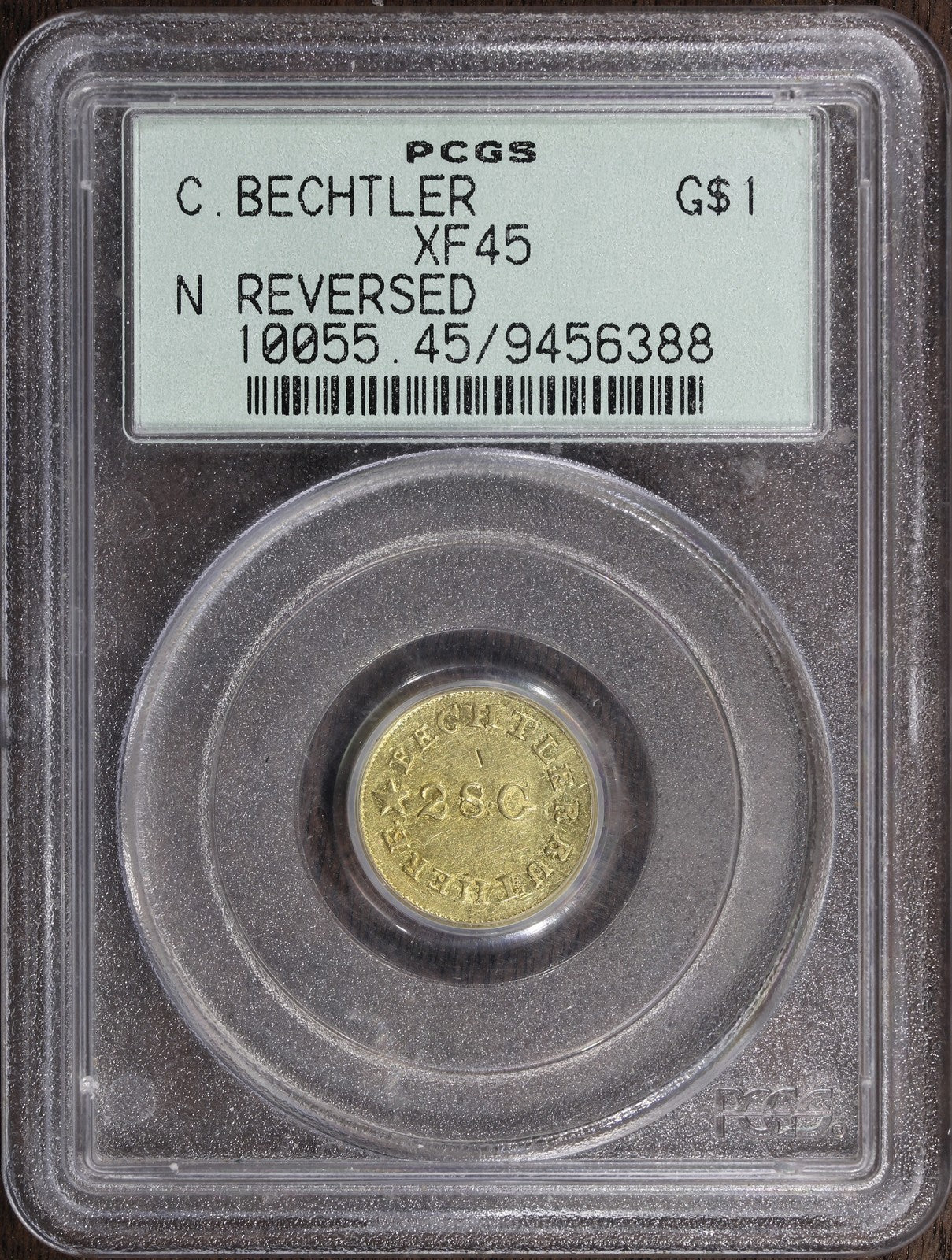 C. Betchler (XF45) Gold Dollar G$1 PCGS OGH - Reversed N