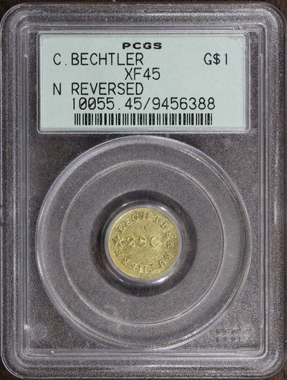 C. Betchler (XF45) Gold Dollar G$1 PCGS OGH - Reversed N