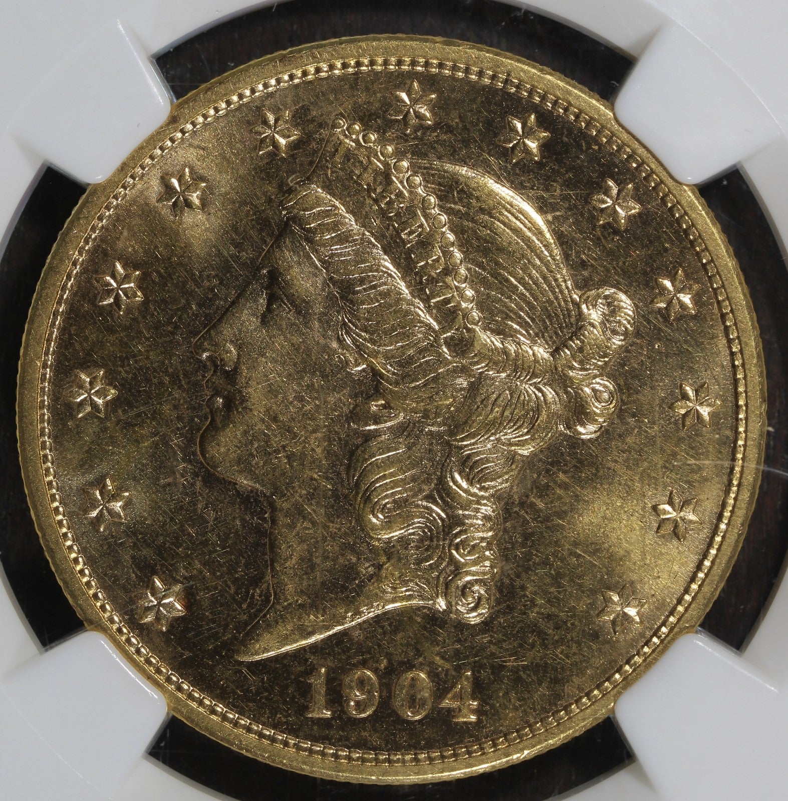 1904 (MS62PL) Liberty Head Gold Double Eagle $20 NGC - Beautiful