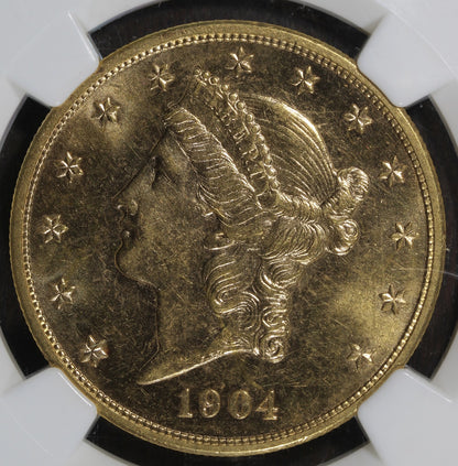 1904 (MS62PL) Liberty Head Gold Double Eagle $20 NGC - Beautiful
