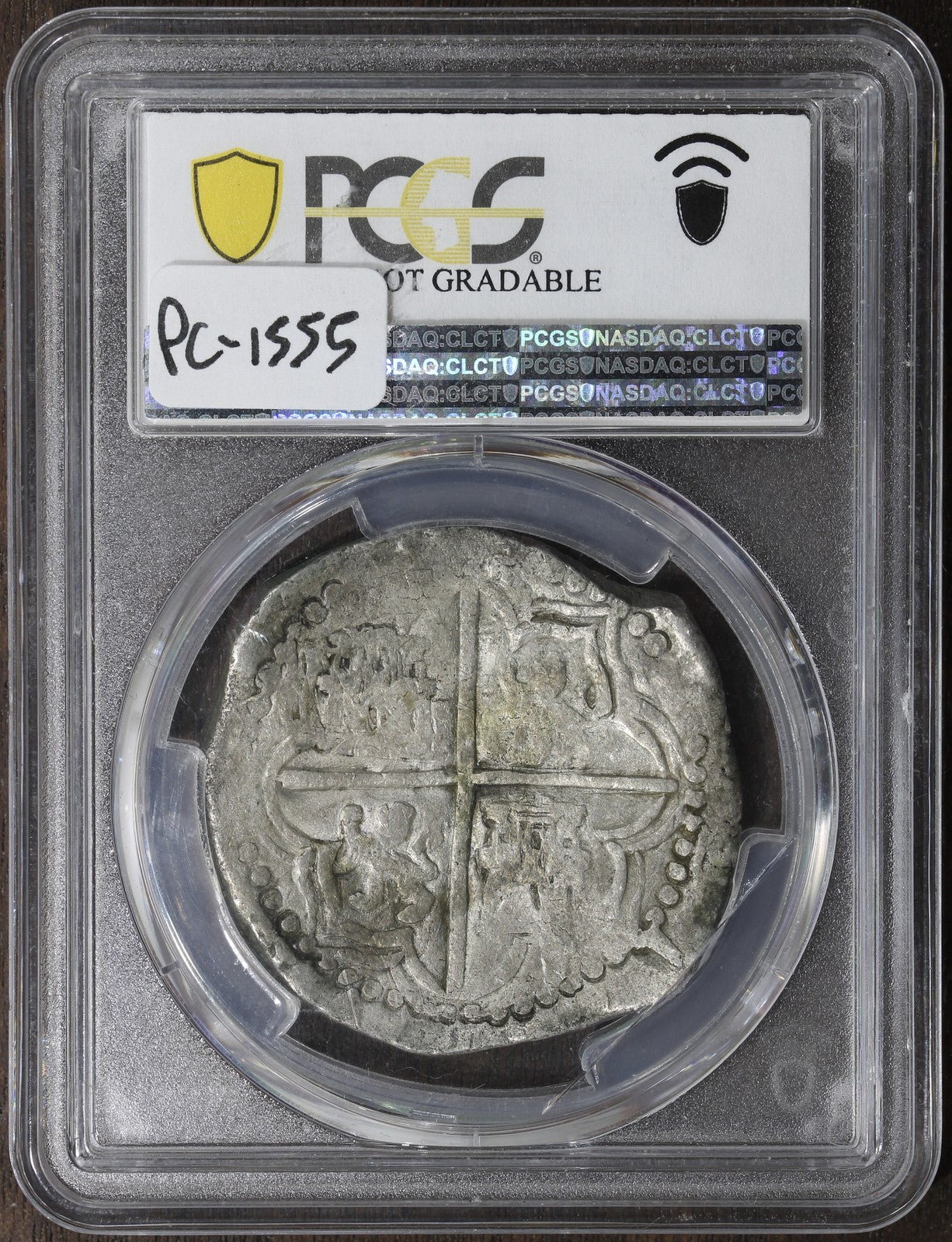 (1612-16) PQ (VF Detail) Boliva Cob Silver 8 Reales 8R PCGS - Damaged Holder