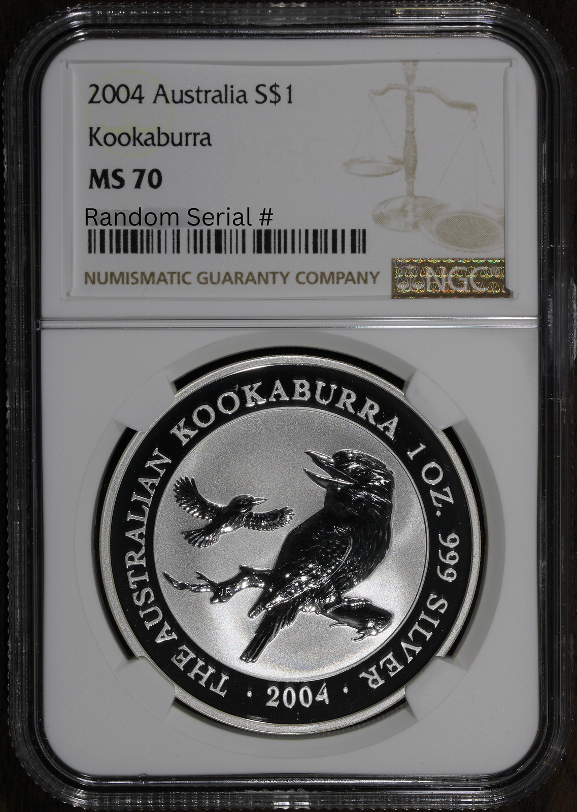 2004 (MS70) 1 oz Silver Australia Kookaburra $1 NGC