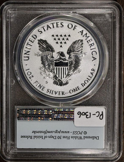 2019-S (PR70) 1 Oz Enhanced Reverse Proof Silver Eagle $1 PCGS First Strike Flag