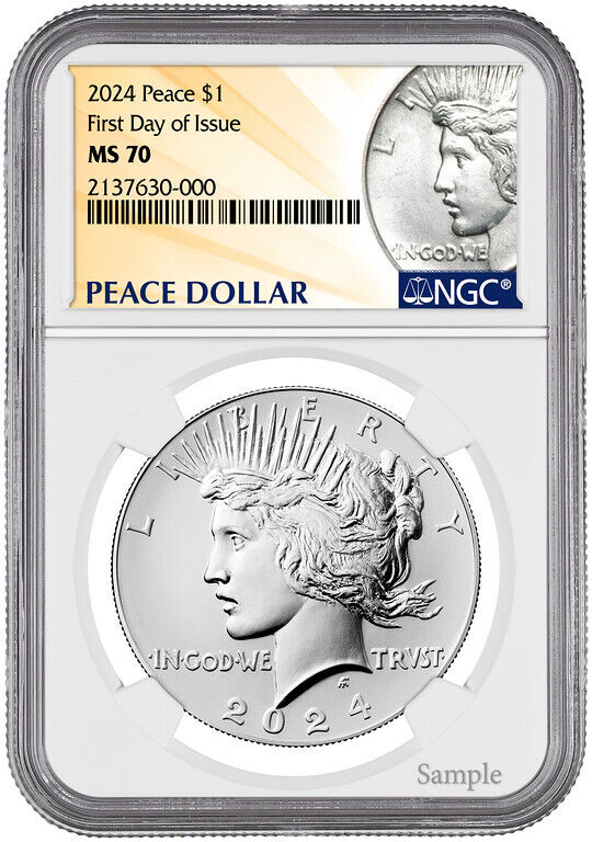 2024 (MS/PF/RP70) 6-Coin Set $1 Morgan/Peace Dollar NGC FDOI First Day of Issue