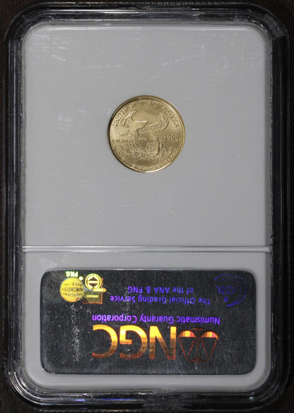 2007-W (MS70) 1/10 oz Gold Burnished American Gold Eagle $5 NGC - ER