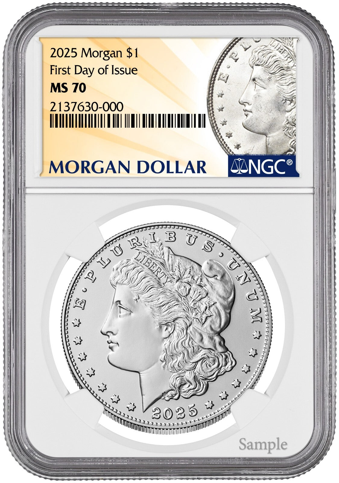2025-P (MS70) Morgan & Peace Silver Dollar (2 Coin) First Day Of Issue FDOI NGC