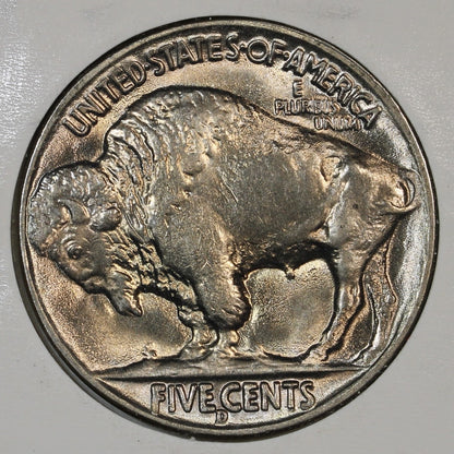 1938-D Indian Buffalo Nickel 5C BU - Beautiful Surfaces