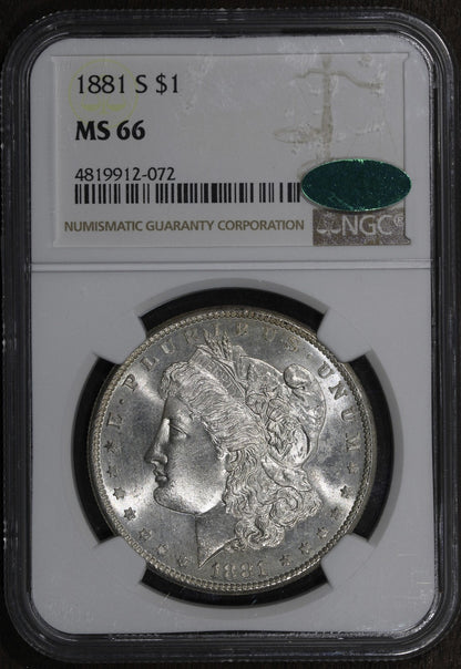 1881-S (MS66 CAC) Morgan Silver Dollar $1 NGC - Superb Gem