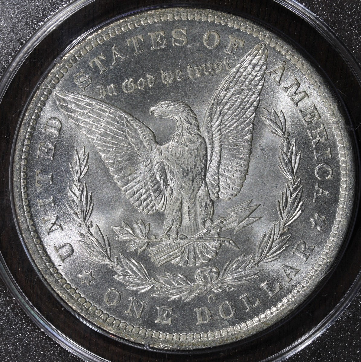 1885-O (MS64 CAC) Morgan Silver Dollar $1 PCGS Rattler