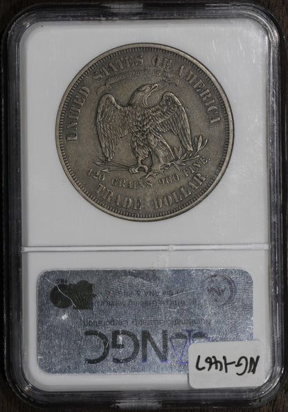1873-CC (AU55) Trade Silver Dollar $1 NGC - Carson City Key Date