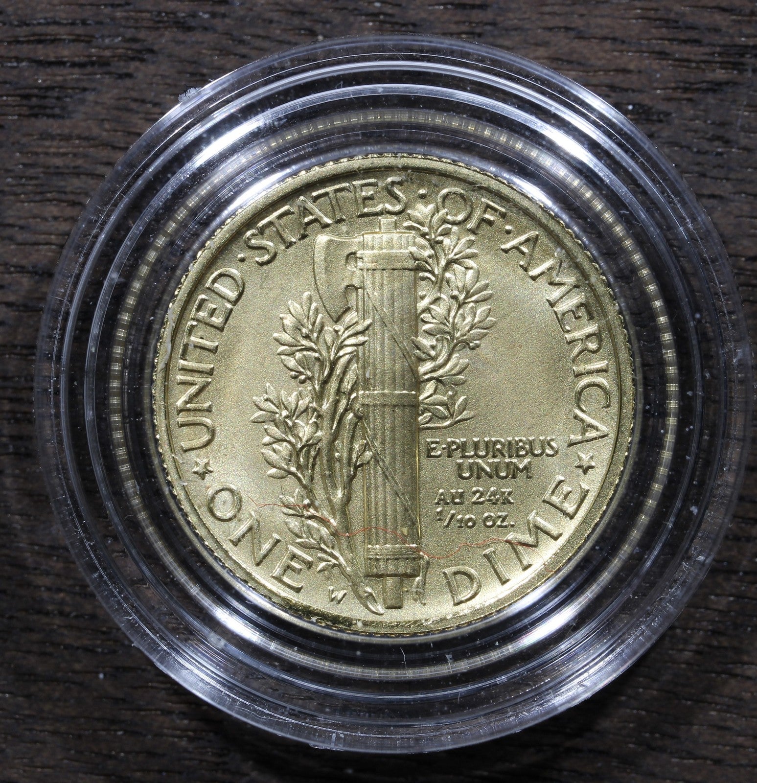 2016-W 1/10 oz Proof Gold Centennial Mercury Dime 10C Coin OGP