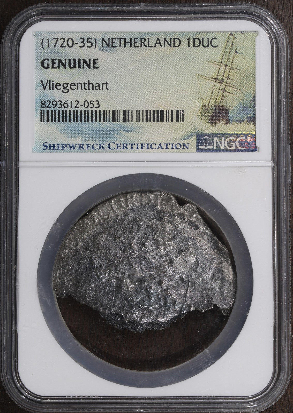 1720-35 (Genuine) Netherland Silver Ducat 1DUC NGC - Vilegenthart Shipwreck