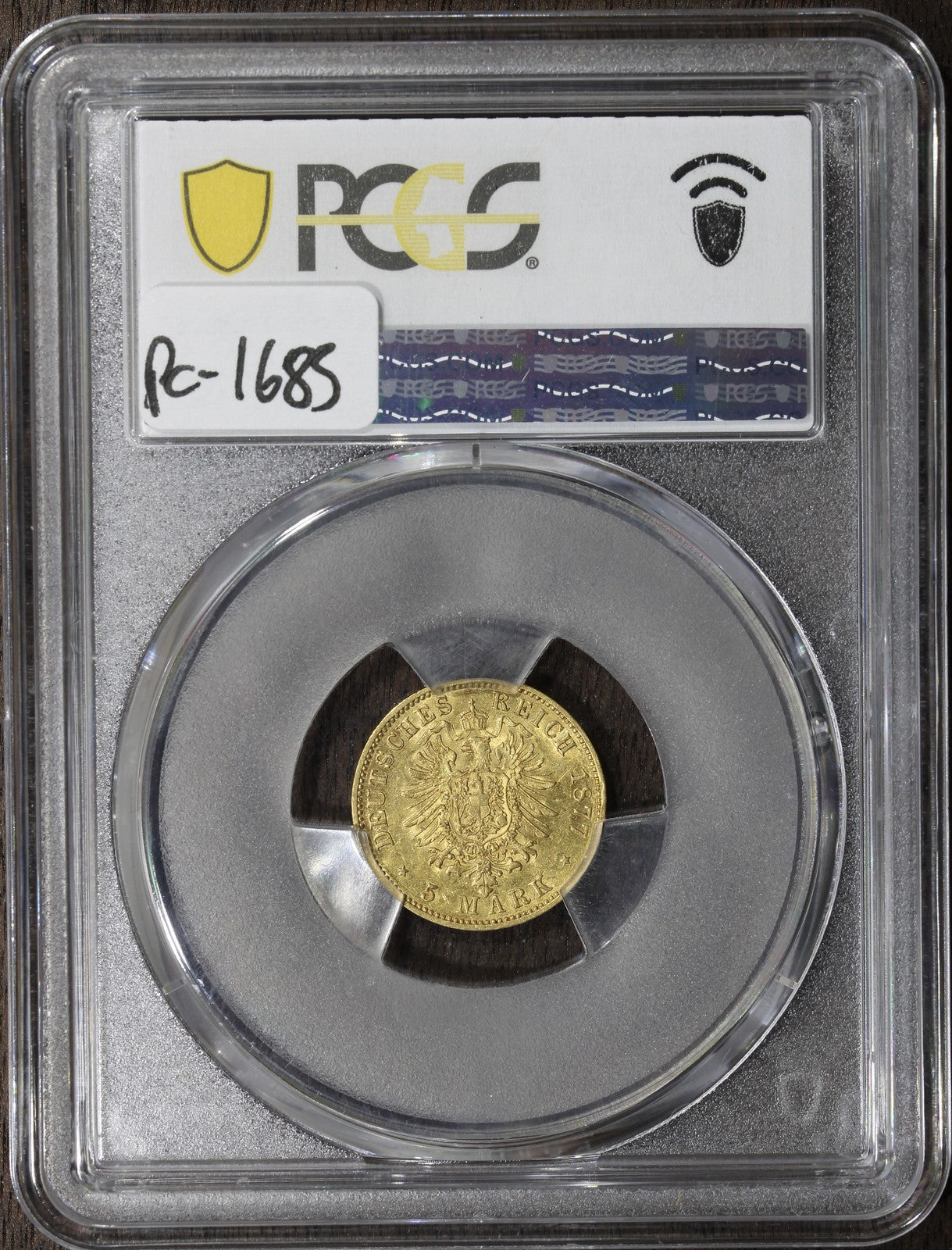 1877-J (MS62) Hamburg Gold 5 Marks 5M PCGS - German Empire