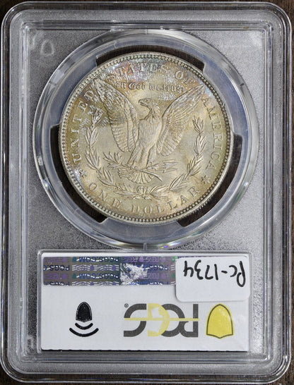 1886 (MS67 CAC) Morgan Silver Dollar $1 PCGS - Colorful Rim Tone